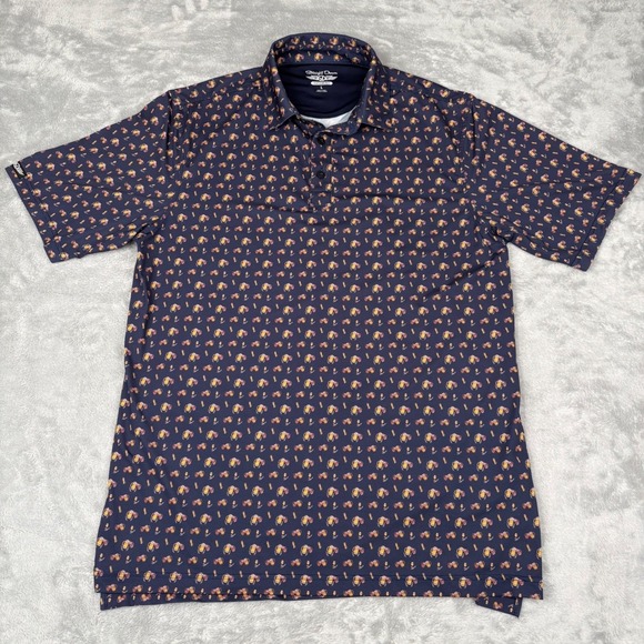 Straight Down Other - Straight Down Golf Polo Performance Beer Mug Print Mens Large Short Sleeve